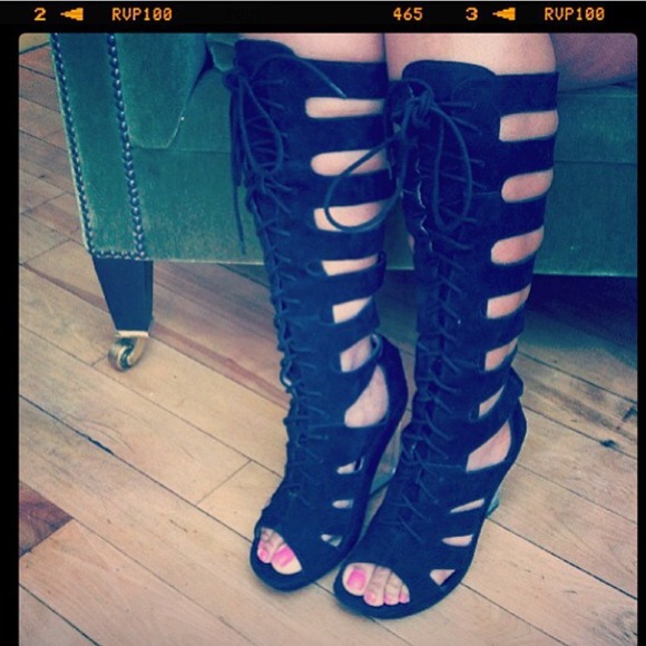 Black, suede boots