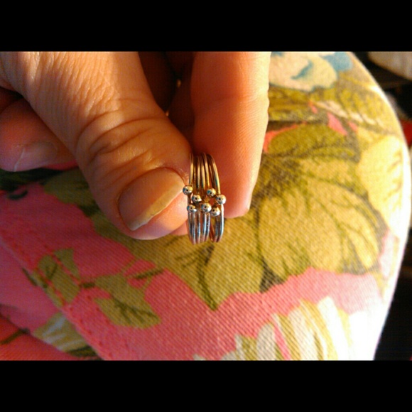 STERLING SILVER  BALL RING - Picture 2 of 3