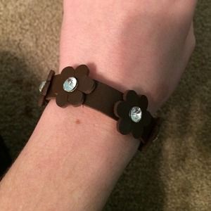 Brown faux leather bracelet