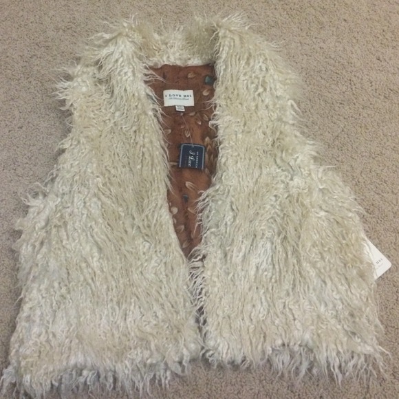 Stylish faux sheep skin vest