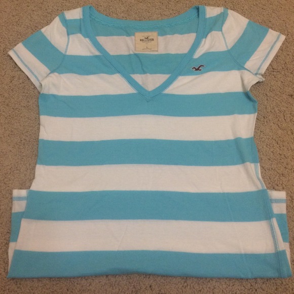 Hollister striped v-neck shirt