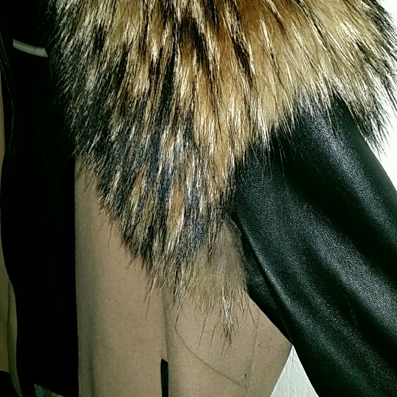 RARE Scoop Fur, Leather & Cashmere Coat
