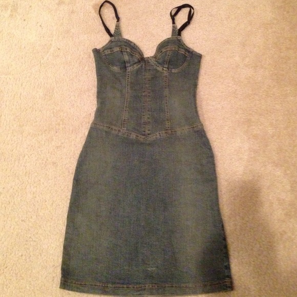 Guess denim bustier pencil dress
