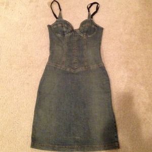 Guess denim bustier pencil dress
