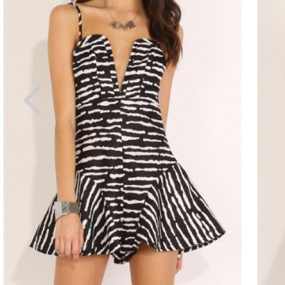 Black white romper