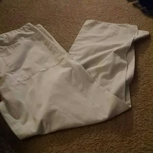 White scrub pants
