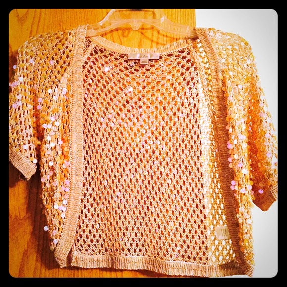 Gold sequin shrug or bolero