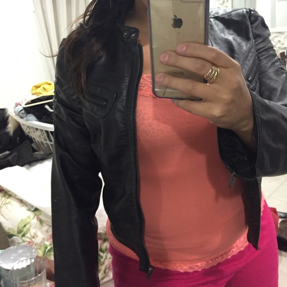 Black faux leather jacket