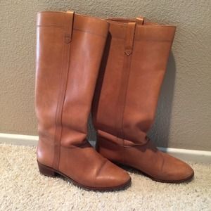 Real tan leather boots