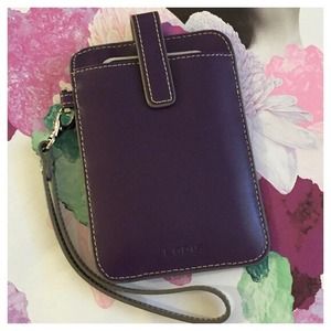 LODIS Purple Leather Phone Case Wristlet