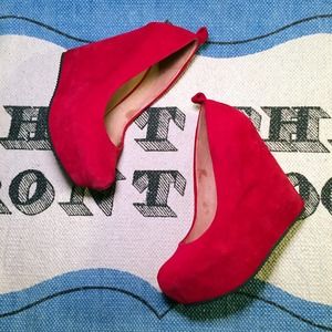 ALDO Red Suede Wedges