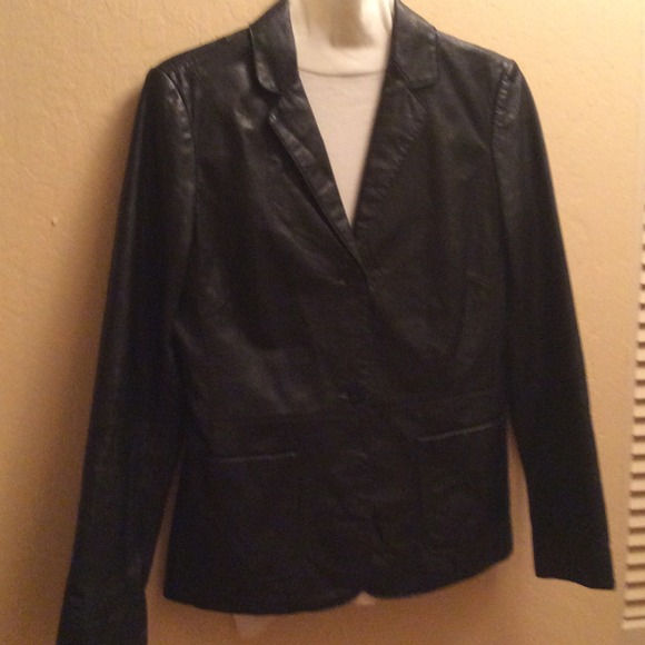 Black leather Kenneth Cole jacket