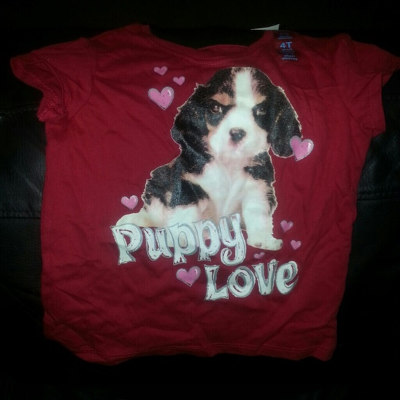 New cute red puppy shirt sz 4t from children place