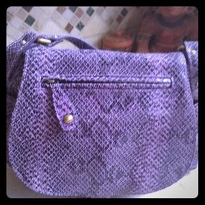 NWOT purple 100% leather Michael Rome Italian bag