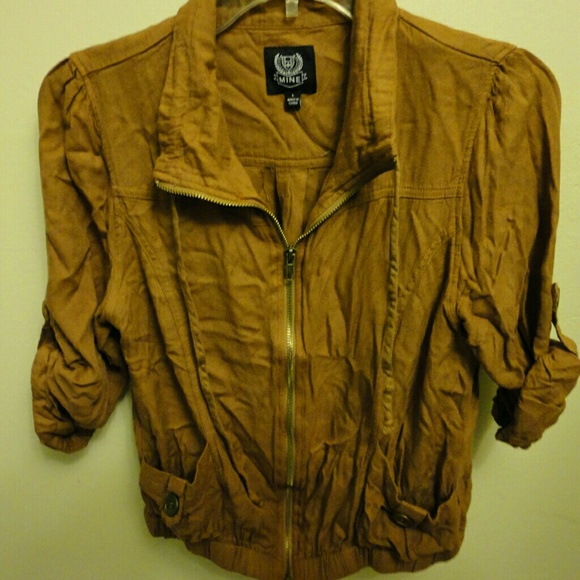 Tan zip-up cardigan