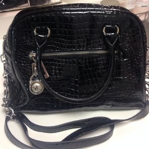 MK black patent bag
