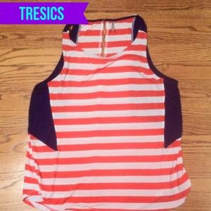 Tresics Large striped tee pink/white/navy top.