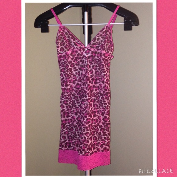 Victoria's Secret Other - Victoria's Secret Pink Lace Animal Print Lingerie