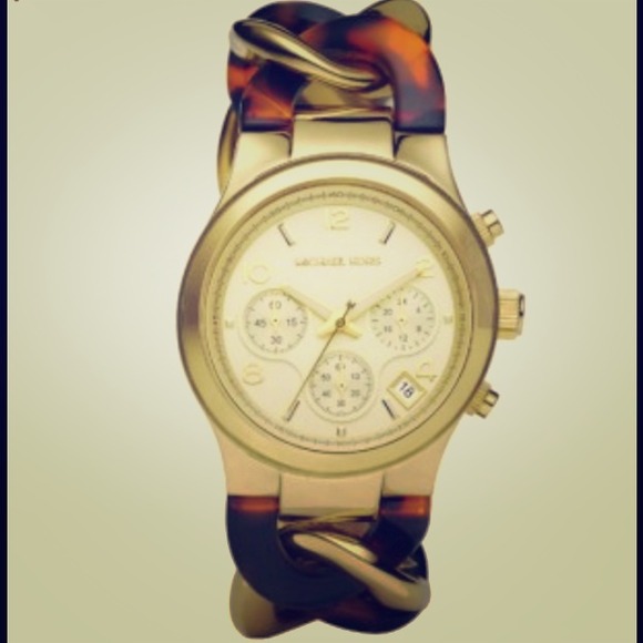Michael Kors Gold & Tortoise Chain Link Watch