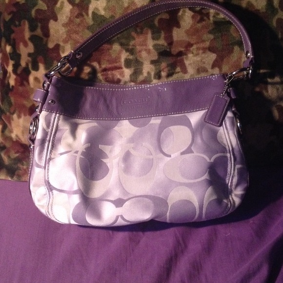 Purple coach handbag