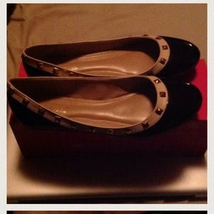 Black studded flats
