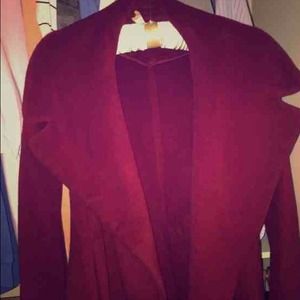 Donna Karen red fur coat