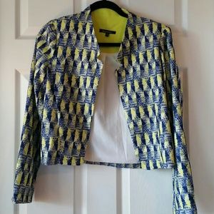 Navy + Yellow Patterned Blazer