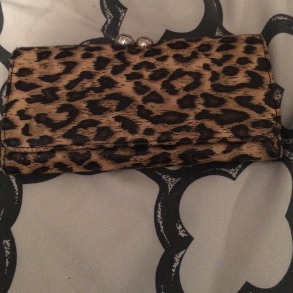 cheetah print clutch wallet
