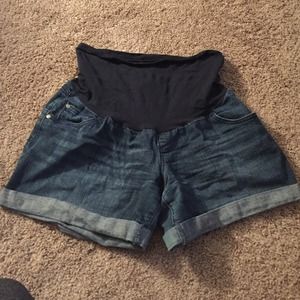 Maternity denim shorts