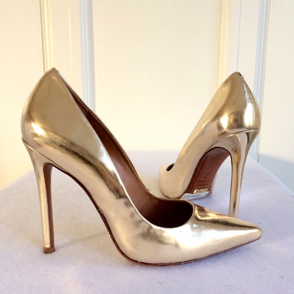 RESVD - Schutz Gilberto Mirror Finish Gold Pumps - Picture 2 of 4
