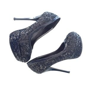 Black sequin high heels. Size 7. 🎉HP