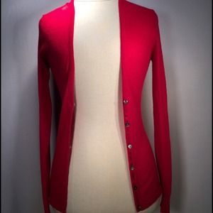 Banana Republic Cranberry Italian Yarn Cardigan