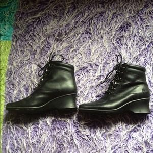 Women's Black Timberland Combat Boots