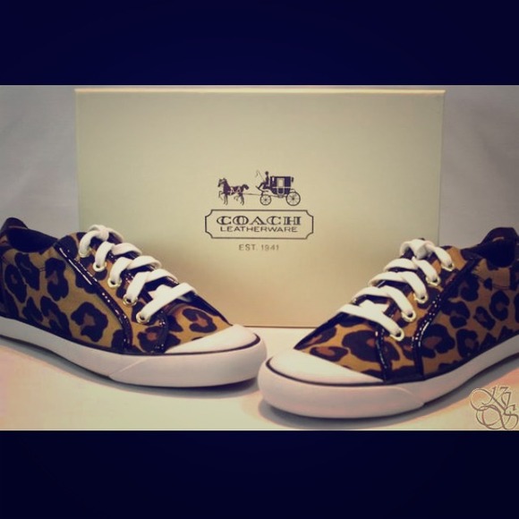 Coach animal print sneakers (: EUC Size 6