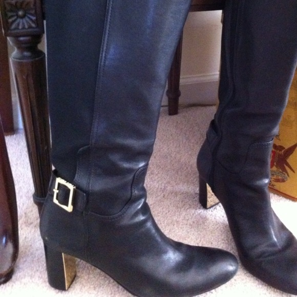 Black high heal Tory Burch boots
