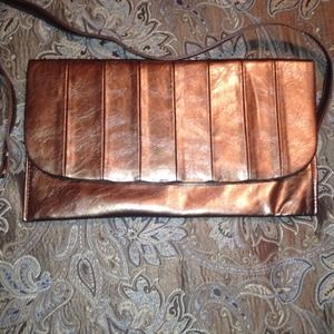 Bronze clutch/ handbag