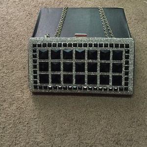 Silver and black crystal clutch super gorgeous new