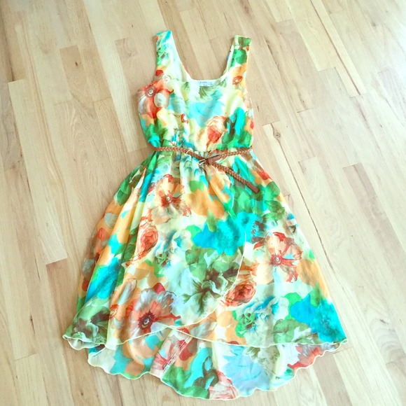 💐Floral high-low dress💕
