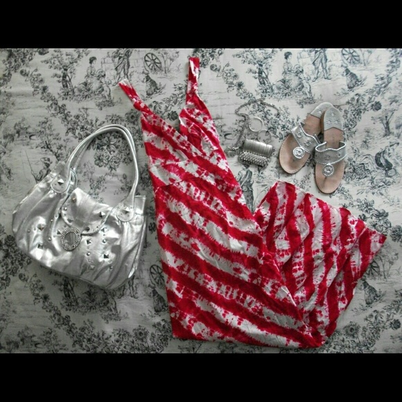 Red & White Maxi dress