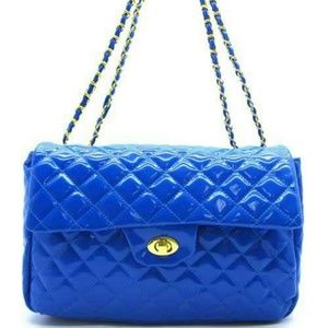 Blue patent HandBag used