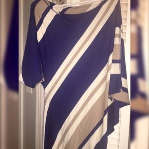 bebe Asymmetrical Stripe Dress
