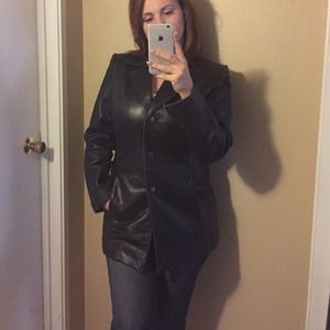 Black leather jacket