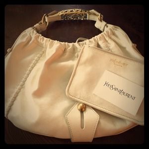 100% off Yves Saint Laurent Handbags - Croc embossed leather small ...  