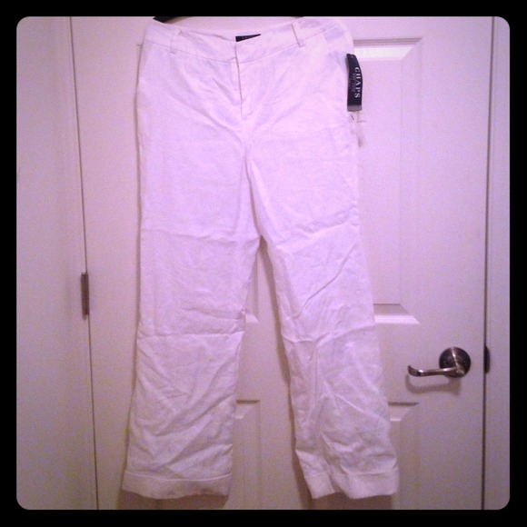 White linen pants