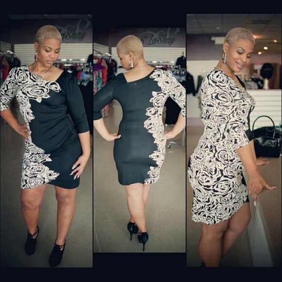 Black White Rose Dress