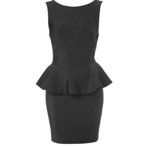 Topshop Black Peplum Dress