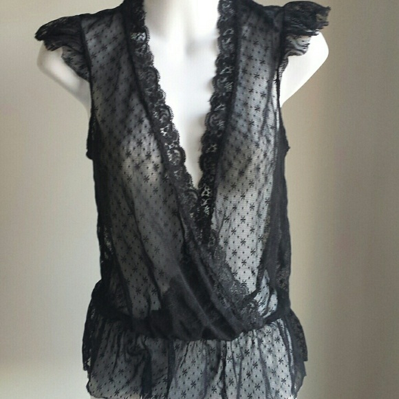ferocious Tops - BLACK LACE/SEE THROUGH TOP