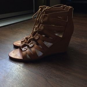 Dolce Vita brown lace up wedges