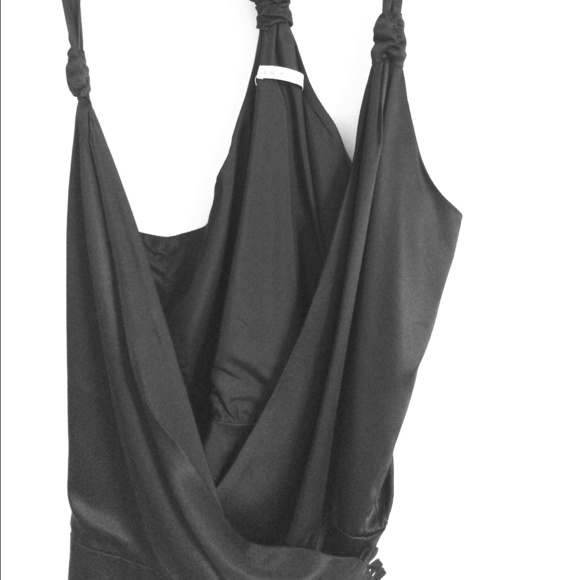 Silky black dress top