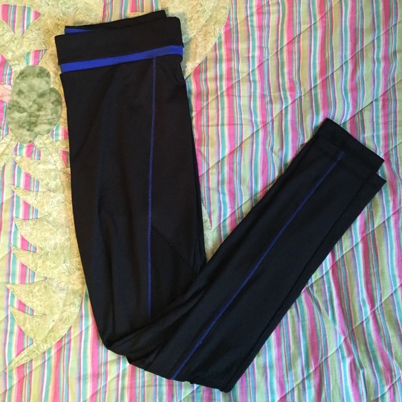 Black with Blue Accent Sport Legging